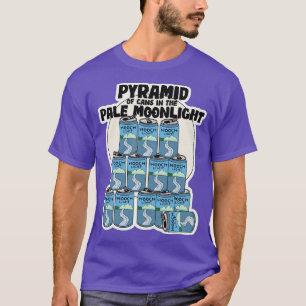 Cans-Pyramide im blauen Mondschein T-Shirt