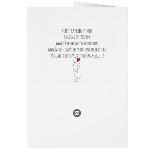 Can't Buy Love But Can Rescue It Greeting Card (Hinten)
