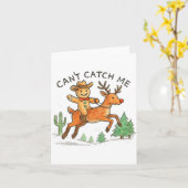 Can't Catch Me Cowboy Gingerbread Man Christmas  Karte (Gelbe Blume)