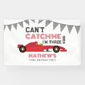Can't Catch Me I'm Three Red Race Car Birthday  Banner (Horizontal)