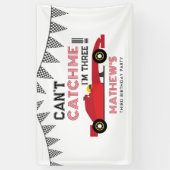 Can't Catch Me I'm Three Red Race Car Birthday  Banner (Vertikal)