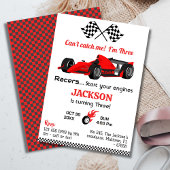 Cant fängt mir rotes Rennwagen modernen 3. Geburts Einladung