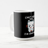 Cant Hear You Im Gaming | Cat Gamer Geschenk Kaffeetasse (Vorderseite Links)