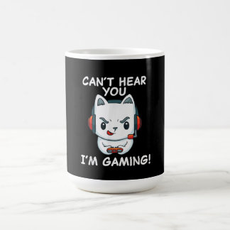Cant Hear You Im Gaming | Cat Gamer Geschenk Kaffeetasse