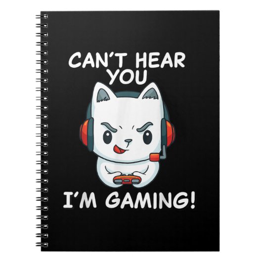 Cant Hear You Im Gaming | Cat Gamer-Geschenk Notizblock (Vorderseite)