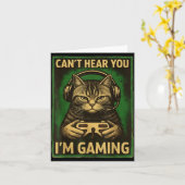 Can't Hear You I'm Gaming Funny Gamer Cat Playing Karte (Gelbe Blume)