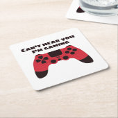 Cant höre, dass du im Gaming-Spaß spielst Rechteckiger Pappuntersetzer (angewinkelt)
