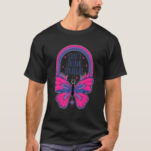 Cant Think Straight Bi Bisexual Pride T-Shirt (Vorderseite)