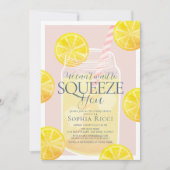 Can't Wait to Squeeze Mason Jar Pink Baby Shower Einladung (Vorderseite)