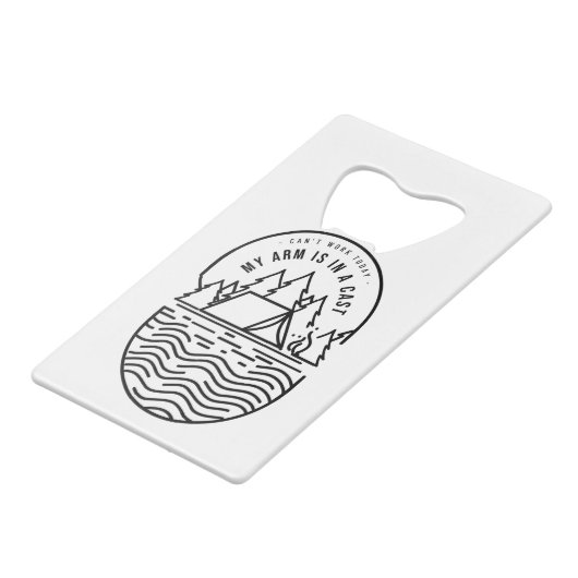 Can't Work Today My Arm Is In A Cast Geldbeutel Flaschenöffner (Vorderseite Schrägansicht)