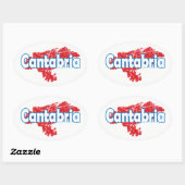 Cantabria Ovaler Aufkleber (Blatt)