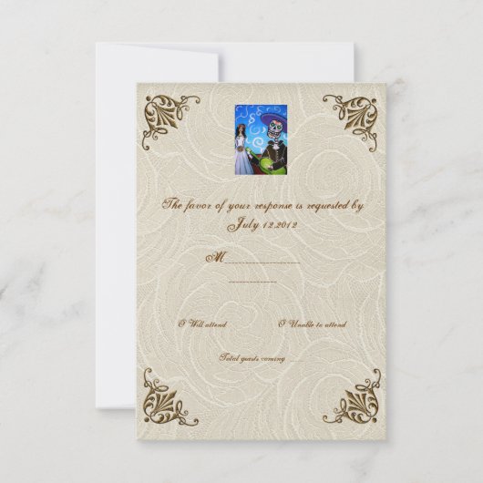 Cantada Day of the Dead Wedding RSVP (Vorderseite)