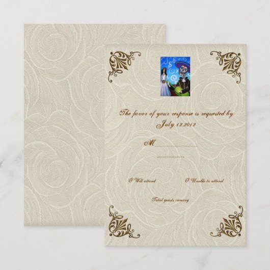 Cantada Day of the Dead Wedding RSVP (Vorne/Hinten)