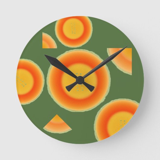 Cantalope Cantaloupe Frucht Wall Clock Runde Wanduhr (Vorderseite)