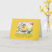 Cantalopes & Veggies Humorisches Denken Sie an Sie Karte (Gelbe Blume)