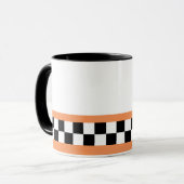 Cantaloup gestreifte Schachbretter Tasse (Vorderseite Links)