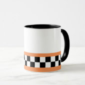 Cantaloup gestreifte Schachbretter Tasse (VorderseiteRechts)