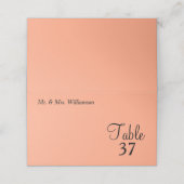 Cantaloupe Blue Wedding Tischnummer Platzkarte (Außenseite Aufgefaltet)