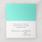 Cantaloupe Blue Wedding Tischnummer Platzkarte (Innenseite Aufgefaltet)