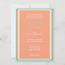 Cantaloupe Fruit Blue Geometric Wedding Einladung