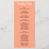 Cantaloupe-Hochzeitsprogramm Programm (Rückseite)