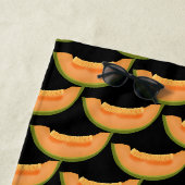 Cantaloupe Melon Fruit Muster Name oder Text hinzu Strandtuch (Beispiel)