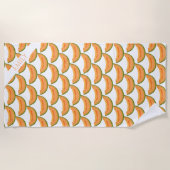 Cantaloupe Melon Fruit Muster Name oder Text hinzu Strandtuch (Vorderseite)