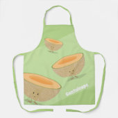 Cantaloupe Melon Green Orange Frucht Food Cartoon Schürze (Vorderseite)