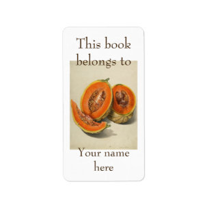 Cantaloupe melon Illustration ex libris Adressaufkleber