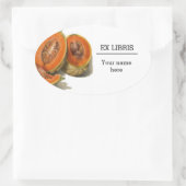 Cantaloupe melon Illustration ex libris Ovaler Aufkleber (Tasche)