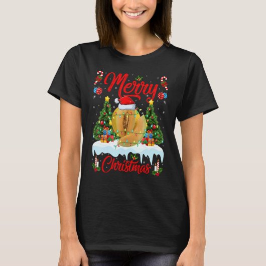 Cantaloupe Melon Lights Xmas Tree Santa Cantaloupe T-Shirt (Vorderseite)