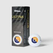 Cantaloupe Orange Navy Blue 2 Tone Diag Monogram Golfball (Verpackungen)