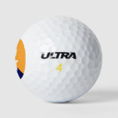 Cantaloupe Orange Navy Blue 2 Tone Diag Monogram Golfball (Logo)