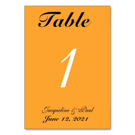 Cantaloupe Orange Wedding Table No. Cards Tischnummer