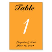 Cantaloupe Orange Wedding Table No. Cards Tischnummer (Rückseite)
