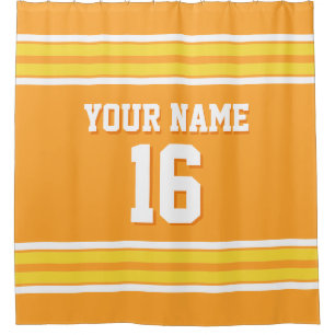 Cantaloupe Orange Yellow Whstreifens Sports Jersey Duschvorhang