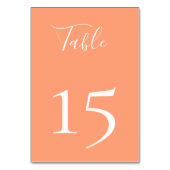Cantaloupe Peach Color Tischnummer Card (Rückseite)