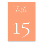 Cantaloupe Peach Color Tischnummer Card (Vorderseite)