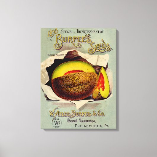 Cantaloupe Seed Advertising Art Antique Leinwanddruck (Vorderseite)