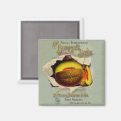 Cantaloupe Seed Advertising Art Antique Magnet (Vorderseite/Rückseite)