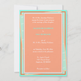 Cantaloupe Turquoise Liebe Geometric Einladung