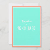 Cantaloupe Turquoise Liebe Geometric Einladung (Rückseite)