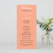 Cantaloupe Wedding Program Programm (Stehend Vorderseite)