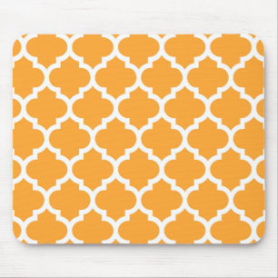 Cantaloupe White marokkanische Quatrefoil Muster # Mousepad