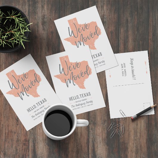 Cantaloupe Wir haben uns bewegt - Texas Ankündigungspostkarte