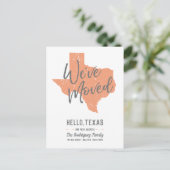 Cantaloupe Wir haben uns bewegt - Texas Ankündigungspostkarte (Stehend Vorderseite)