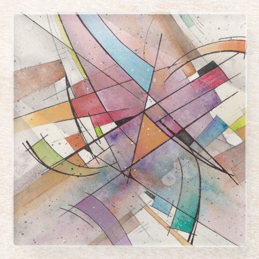 CANTATA in PASTEL MAJOR Abstrakt Art Glasuntersetzer (Vorderseite)