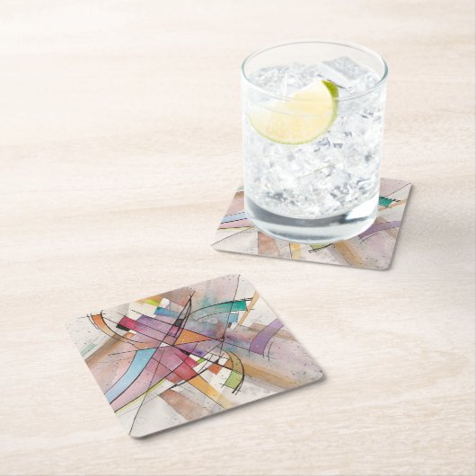 CANTATA in PASTEL MAJOR Abstrakt Art Rechteckiger Pappuntersetzer (Vor Ort)