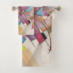 CANTATA in PASTEL MAJOR Abstrakte Kunst Badhandtuch Set