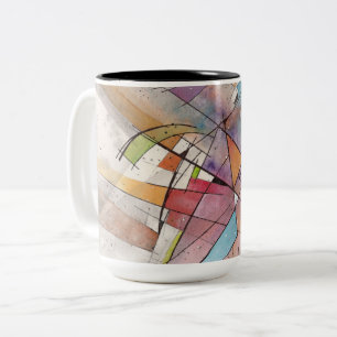 CANTATA in PASTEL MAJOR Abstrakte Kunst Zweifarbige Tasse